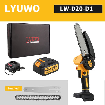 LYUWORechargeable Brushless Household Mini Electric Saw Handheld Saw Wood Cutting Saw Woodworking Saw Outdoor Electric Chain Saw