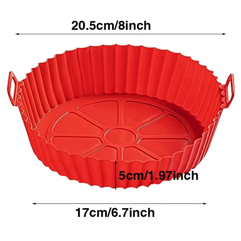 Reusable Silicone Air Fryer Liners Non-Stick Food-Safe Silicone Pot Silicone Air Fryer Liners Food Safe Non Stick Air Fryer Bask