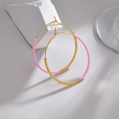 Bohemian Fashion Colored Beaded Earrings Exquisite Round earring For Women Handmade Summer Beach Jewelry Accessories Gifts