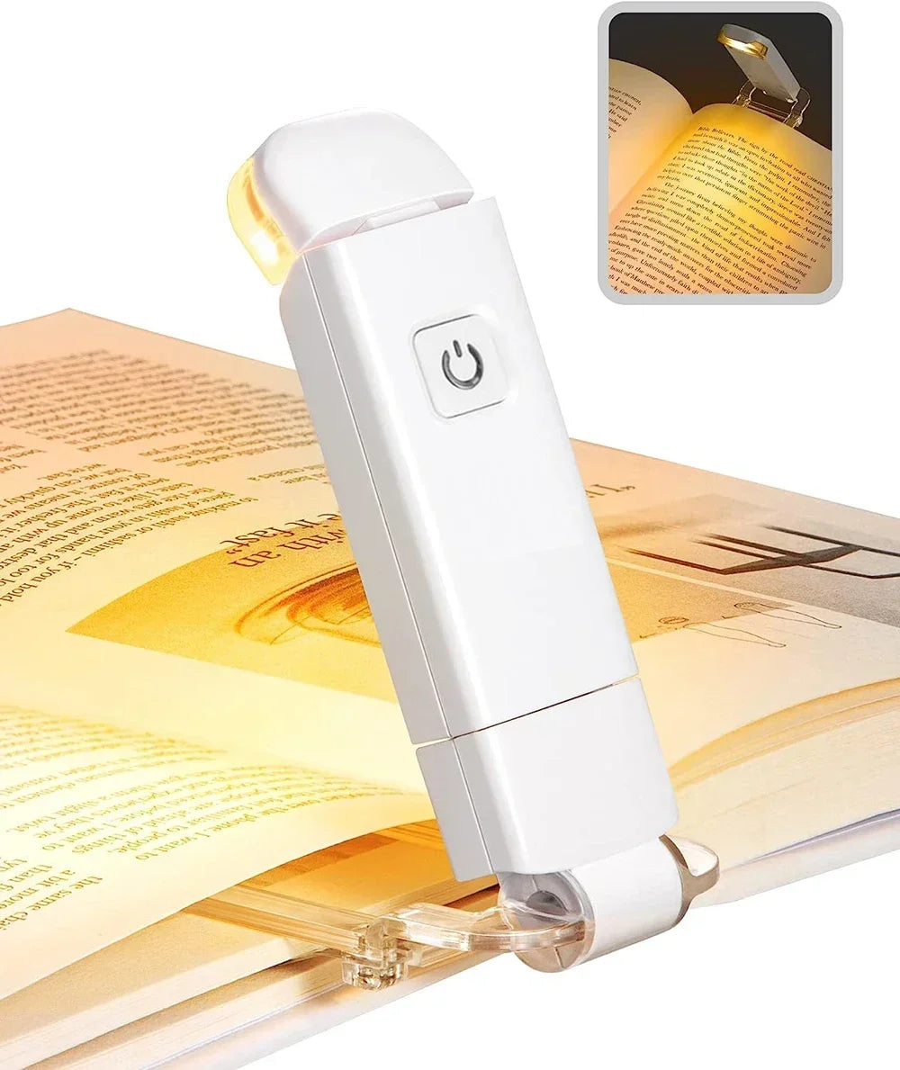 Book Light LED USB Rechargeable Reading Light Eye Protection Night Light Portable Clip Desk Light Bookmark Read Light