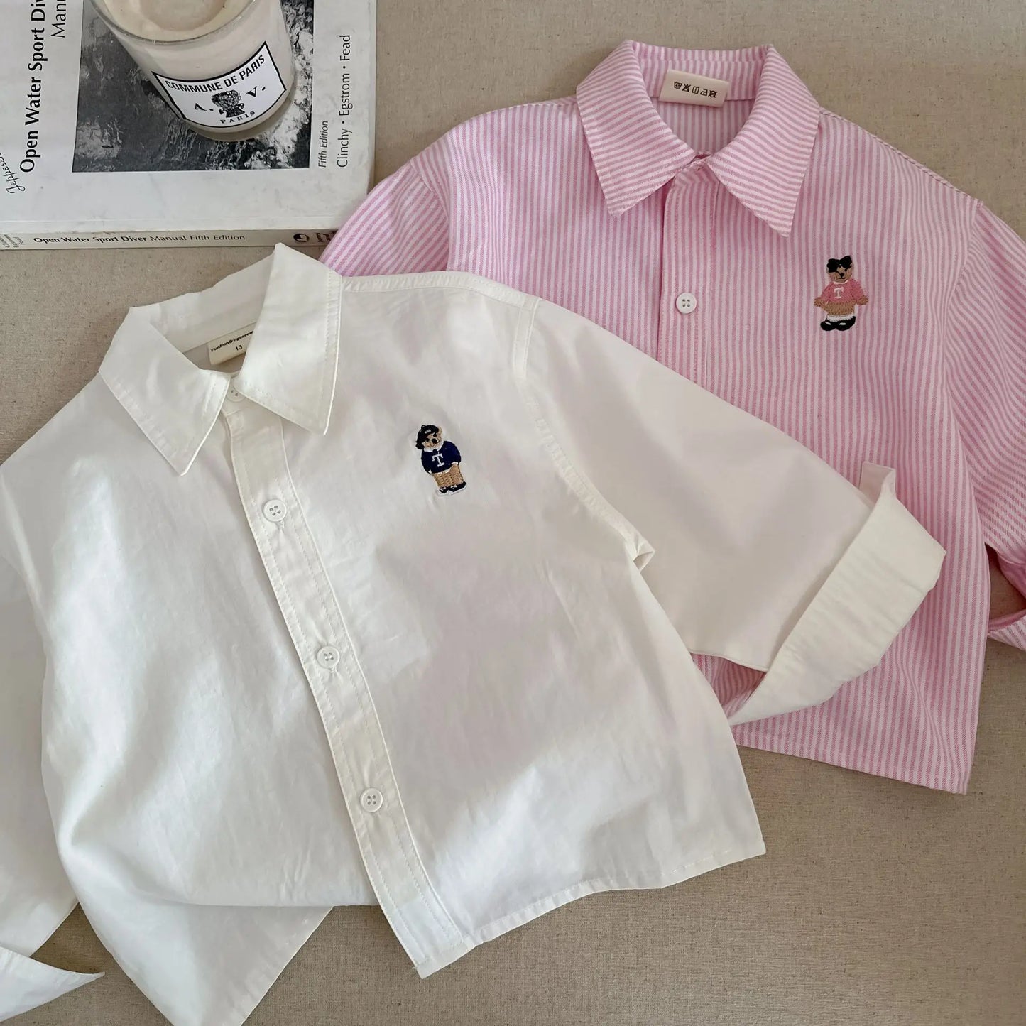 Fashion Baby Girl Boy Cotton Shirt Cartoon Embroidery Infant Toddle Child Spring Autumn Outwear Casual Outfit Baby Clothes 1-10Y