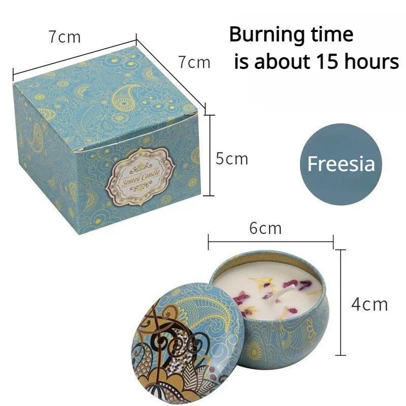 Scented Candle Set Gift Islamic Arabian Pattern Fragrance Candle Jar DIY Smokeless Couples Jasmine Rose Romantic Incense Candles