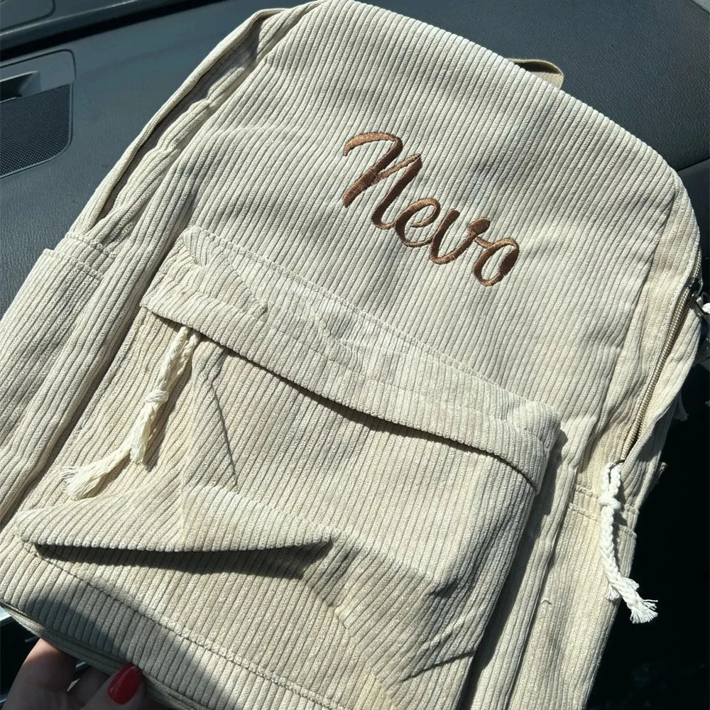 Children's Schoolbag Solid Color Baby Bag Custom Embroidered Kids Kindergarten Snack Backpack with Name Personalized Gift Bags