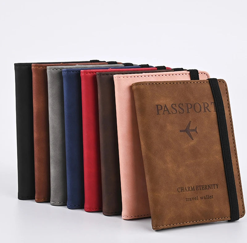 Men PU Leather Wallet Travel Passport Purse Card Male Travel Accessories Hand Carry Passport Business Cards Holder Wallet
