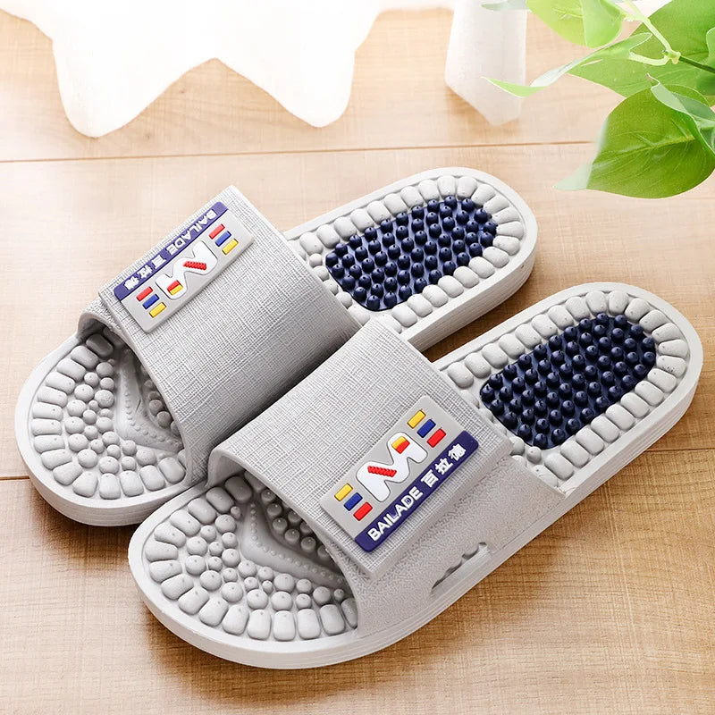 Soles massage slippers men's acupoints soles soles soles home indoor antiskid home lovers men's home cool slippers