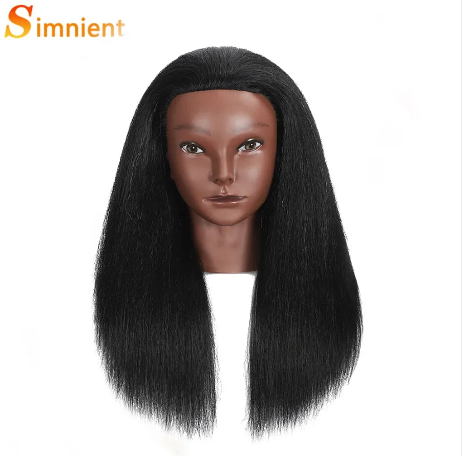 18 Inch Headdoll Mannequin Head 100% Real Human Hair for Cosmetology Manikin Doll Head Hairdresser Hairstylist Training Practice