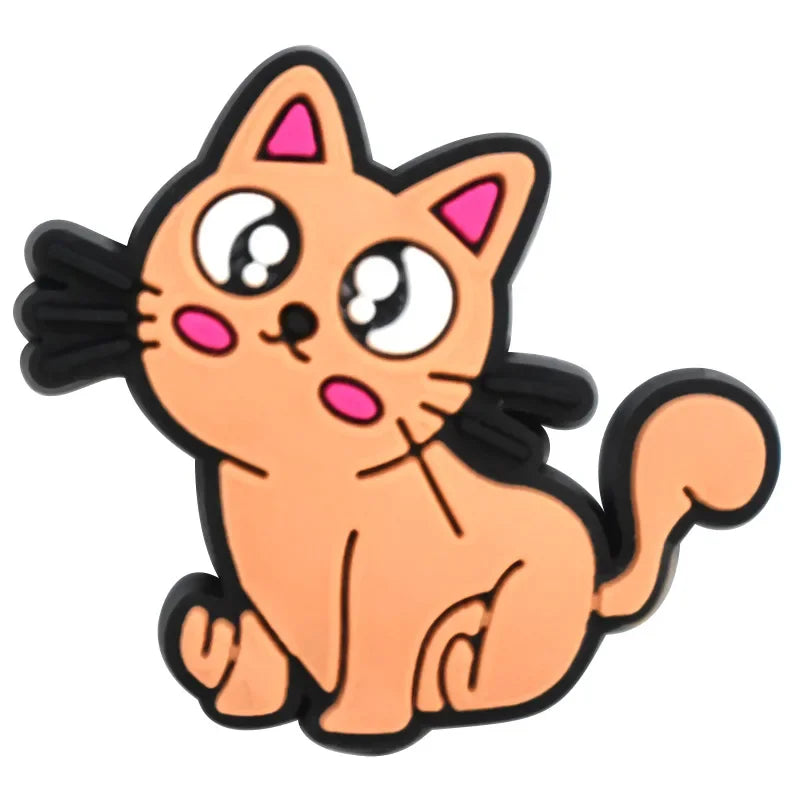 Cute Cats Shoe Charms Decoration for Crocs Pin Accessories Bracelet Wristband Party Gifts