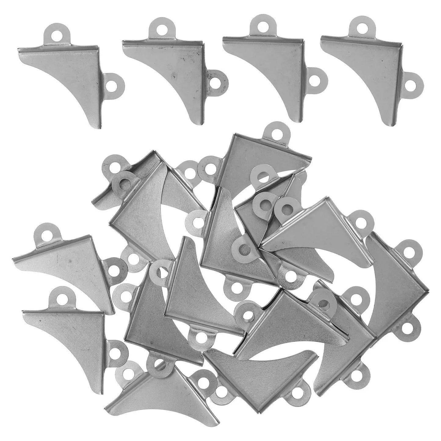 Metal Corner Protectors Durable Iron Triangular Design Protective Guards Silver For Boxes Wood Cases Furniture Hardware