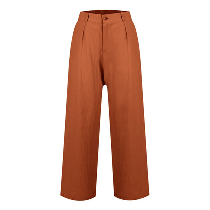 Womens Casual Wide Leg Pants High Waisted Button Down Straight Long Trousers Palazzo Pants Elegant Woman Flared Pants Youthful