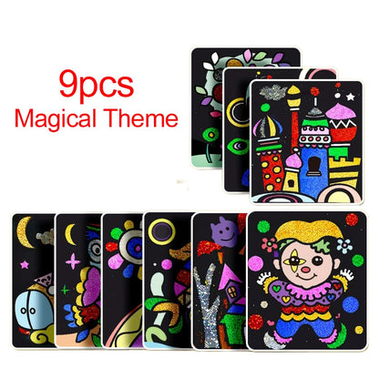 Magical Painting Art Stickers Handmade DIY Student Transfer Sticker Office Cultural Educational Supplies Cartoon Colorful TMZ