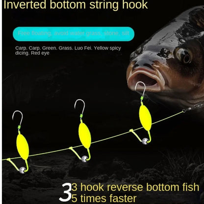 Three Hook Fishing Hair Rigs Hook Suspension Anti Bottom Carp Fishing Hook Ready Made Pesca Carp Rigs Fishing Lure