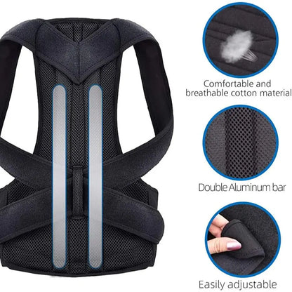 Adjustable Posture Corrector Brace for Hunchback Relief - Comfortable Invisible Back Support Improves Sitting Standing Posture