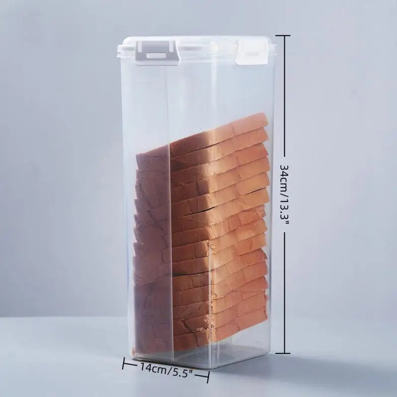 〔Rebecca〕Reusable Bread Sandwich Box Pasta Storage Box With Sealing Lid Clear Plastic Food Storage Container
