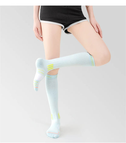 SPORT'S HOUSE Spring and summer long women's pressure socks Towel bottom non-slip high elastic compression sports socks