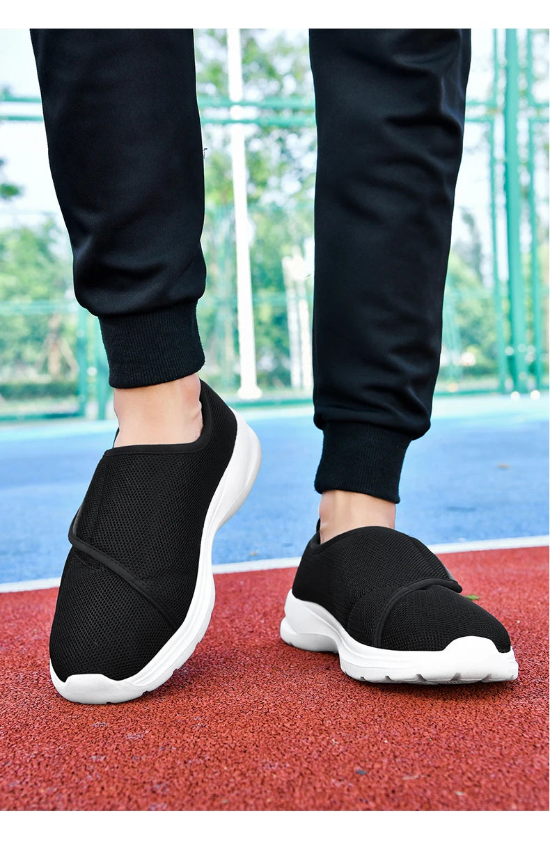 Diabetic Shoes for Men Wide Width Walking Shoes Slip-On Orthopedic Shoes for Swollen Feet Foot Pain Relief Cushion Sneakers