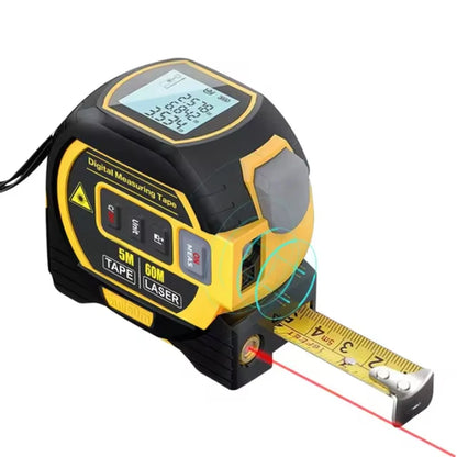 Laser measuring tape, 3-in-1 laser rangefinder 5M measuring tape LCD display backlight rangefinder Building measuring device