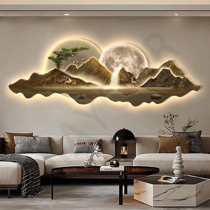 Wall Lamp Entrance Decoration Light Corridor Hanging Hallway Modern Nordic landscape Painting Lamps Home Living Room Mural Light