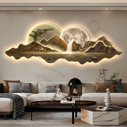Wall Lamp Entrance Decoration Light Corridor Hanging Hallway Modern Nordic landscape Painting Lamps Home Living Room Mural Light
