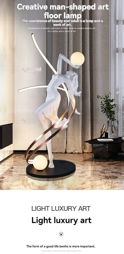 Misha White Goddess Statue Floor Lamp , Liberty Sculpture Floor Lamp , Art Human Floor Lamp