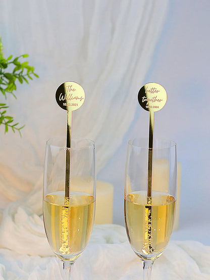 Personalized Drink Stirrers Wedding Drink Custom Name Stir Swizzle Sticks Cocktail Last Name Party Stir Stirrers Drection