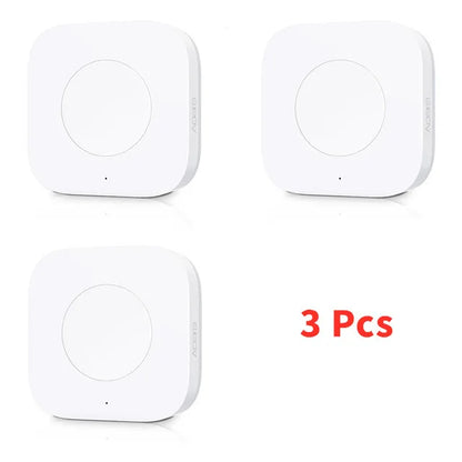 Aqara Mini Wireless Switch Zigbee Connection Versatile 3-way Control Button For Smart Home Devices Compatible With Apple HomeKit