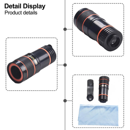 Professional Phone Camera Lens Kit For Smartphones Includes 8x Super Macro Lens External Cellphones Lens Telephoto Lens