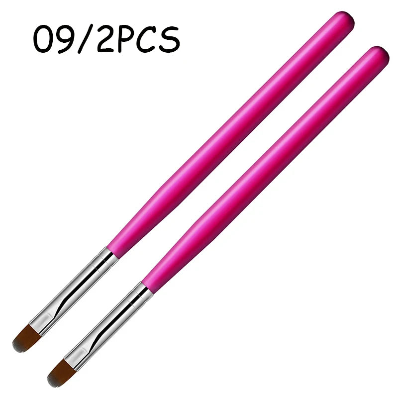 1-9PCS Nails Art Brush Pen 3D Tips Pattern Phototherapy Acrylic UV Gel Extension Builder Coating Painting Pen DIY Manicure Tools