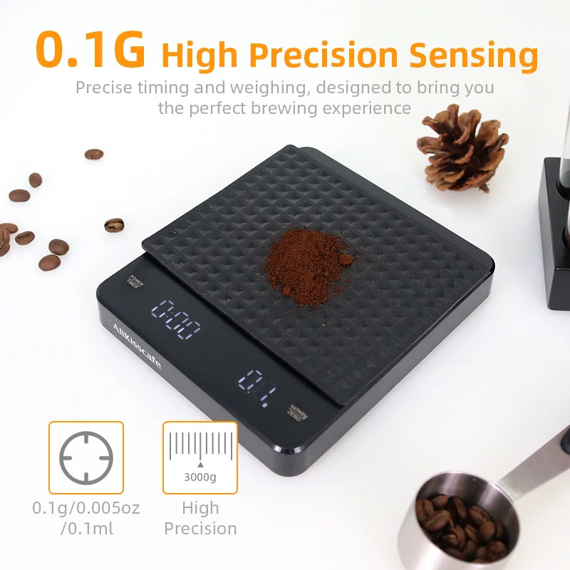 Espresso Scale With Timer Digital Usb 3kg Electronic With Pad High Precision Portable Barista Tools Home Coffee Accessories