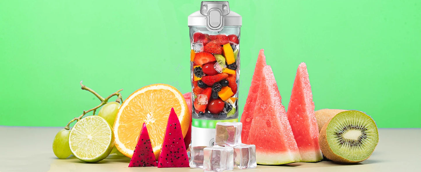 Portable Blender for Smoothies Shakes Juice Personal Small Mini Glass Mixer USB Rechargeable Electric Handheld Watter Bottle