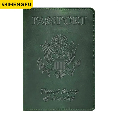 Genuine Leather Passport Cover USA Travel Accessories Menassport Holder America Passport Pouch