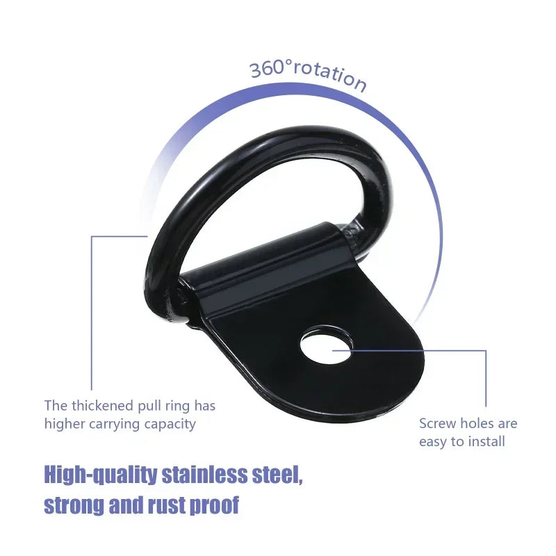 10Pcs D Rings Tie Down Anchors Ring Pull Hook Stainless Steel Lashing Ring Load Fit for Car Boat Cargo Trailer Vehicles RV Van