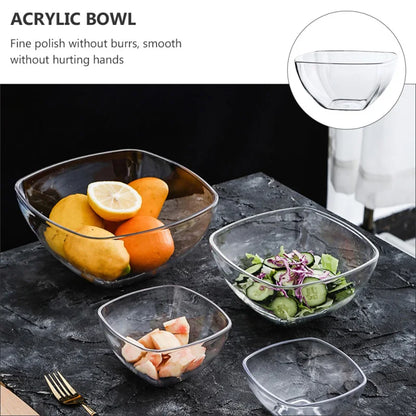 Glass Acrylic Serving Salad Bowls Salad Plastic Mixing Acrylic Serving Salad Bowlss Transparent Fruit Acrylic Large Vegetable