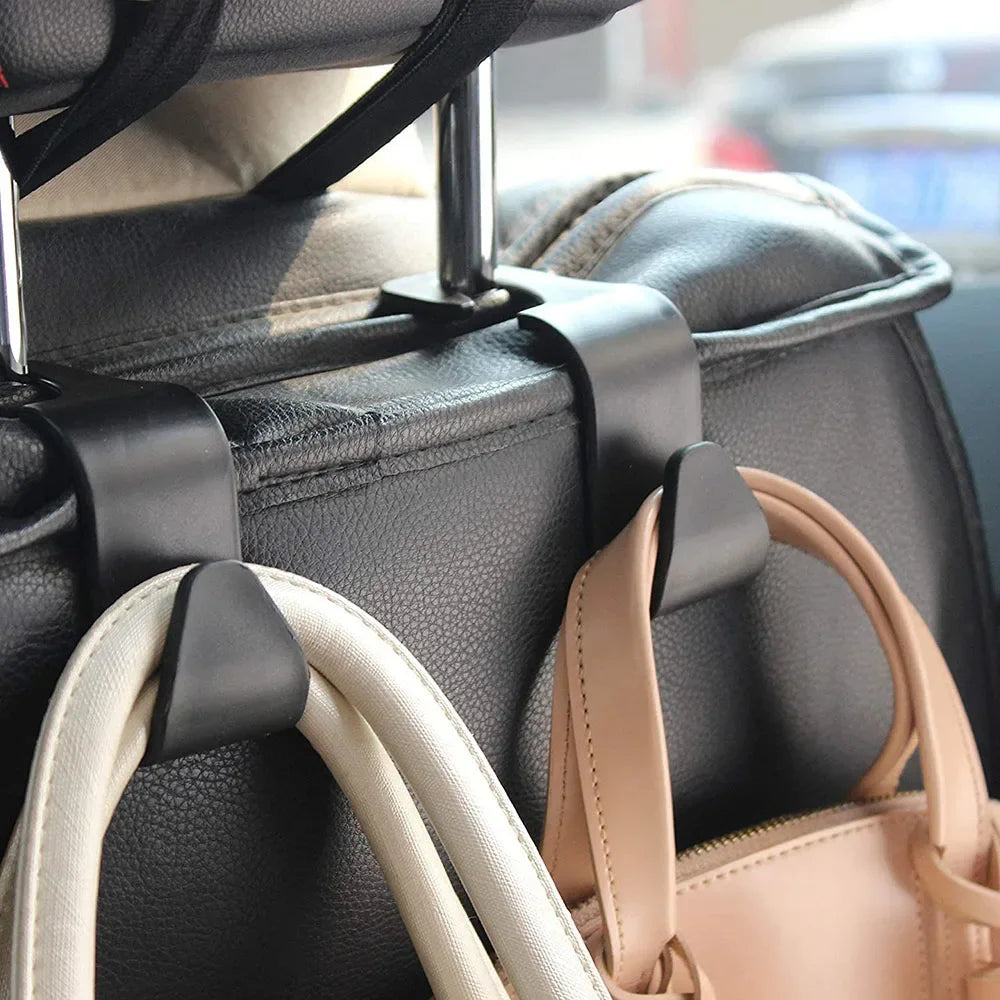 2Pcs Universal Hooks Car Seat Headrest Hook Car Back Seat Organizer Hanger Storage Purse Hook Car Handbag Clothes Grocery Bag