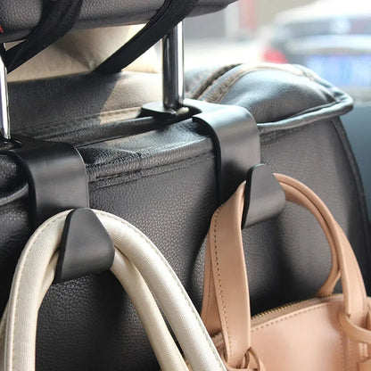 2Pcs Universal Hooks Car Seat Headrest Hook Car Back Seat Organizer Hanger Storage Purse Hook Car Handbag Clothes Grocery Bag