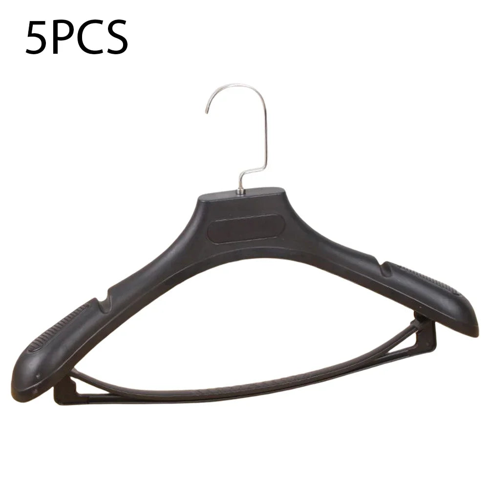 5Pcs Wide Shoulder Plastic Clothing Hanger,Suit Clothes Hanger Seamless Coat Drying Racks ,Wardrobe Room Storage Organizer