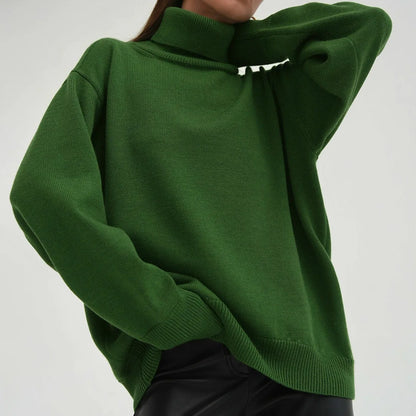 Womens Turtleneck Oversized Sweaters Autumn Chunky Long Sleeve Loose Casual Pullover Slouchy Knit Jumper Tops