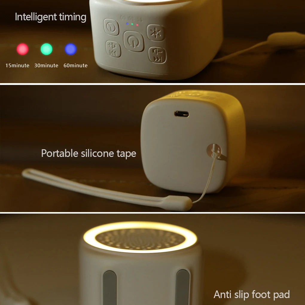 Mini White Noise Sound Machine Sleep Soother With 26 Soothing Sounds Breathing with RGB Light For Baby Adult Travel