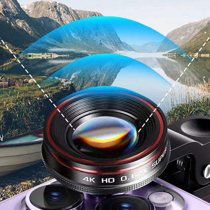 Mobile phone external lens kit with clip wide-angle/25X macro/ fisheye camera lens for photography Compact and portable 3-in-1