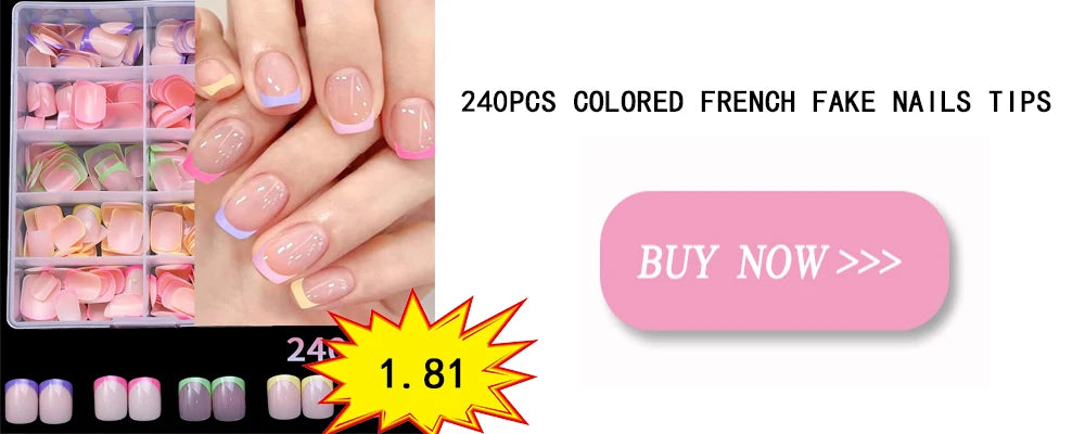 576pcs/Box Colorful Fake Nails Black Red Design Fake Nail Oval Short Square Press On False Nails Mixed Full Cover Nail Tips