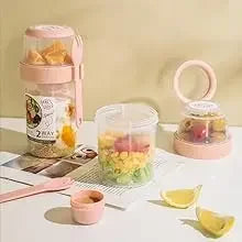 Carry Breakfast Cups, Salad Cups, Yogurt Cereal, Oatmeal Snacks, Parfait Containers and Salad Dressing Holders with Forks!
