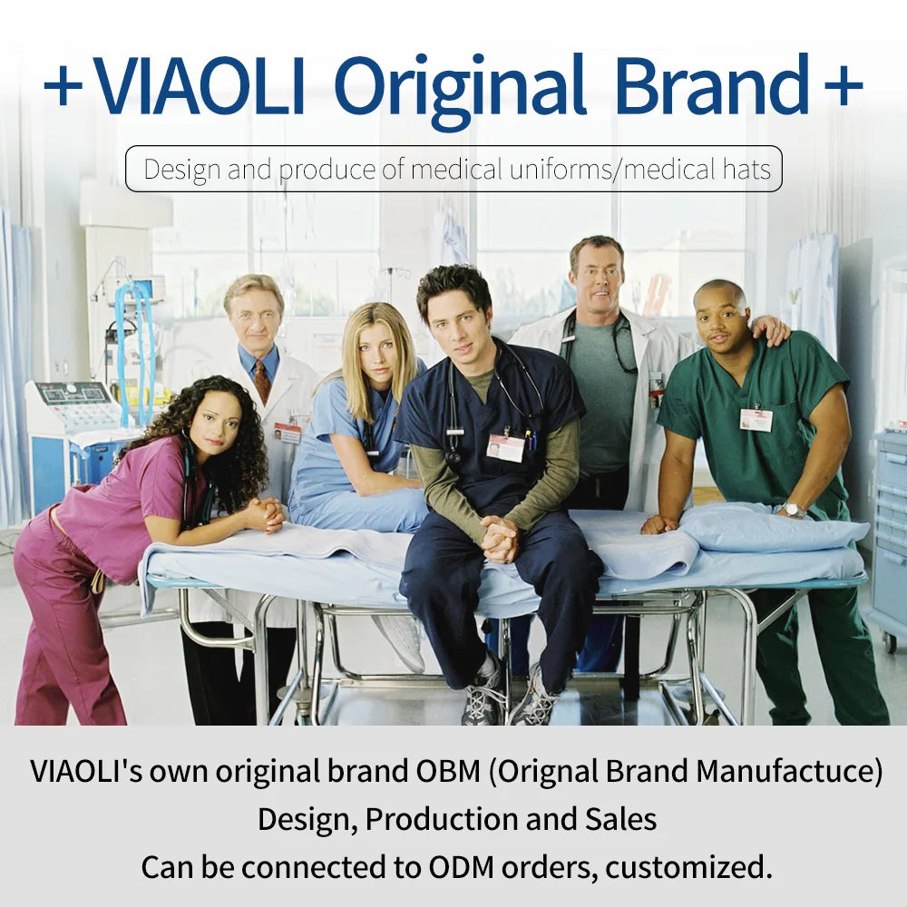 Scrubs Uniforms Sets Medical Nursing Hospital Working Clothes Solid Color Surgical Gowns Breathable Scrub Top Joggers Pants Suit