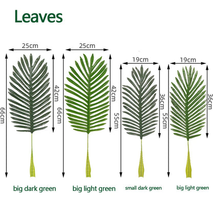 Artificial Coconut Artificial Palm Leaves Stems Fake Palm Leaves Palm Tree  for Home Office Party Arrangement Wedding Decoration