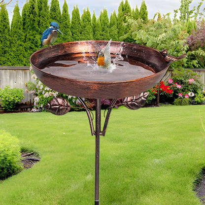 Standing Bird Bath, Bird Bath for Outdoor Garden Metal Bird Basin, Bowl, Water Bath for Birds, Antique Bird Bath, Winterproof
