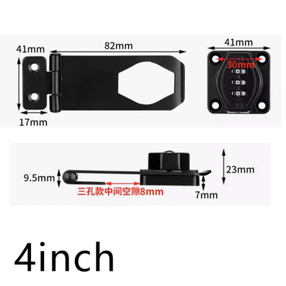 Household Cabinet Password Hasp Locks Cabinet Door Combination Lock Door Security Slide Latch Lock for Small Doors Cabinets Door
