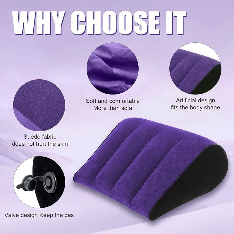 Wedge Pillow Triangle Cushion Exotic Funny Love Position Cushion Game Inflatable Magic Triangle Inflatable Pillow for Couples