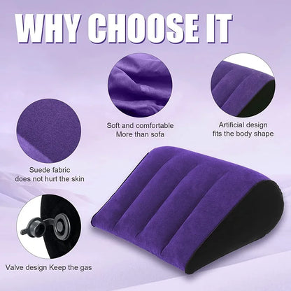 Wedge Pillow Triangle Cushion Exotic Funny Love Position Cushion Game Inflatable Magic Triangle Inflatable Pillow for Couples