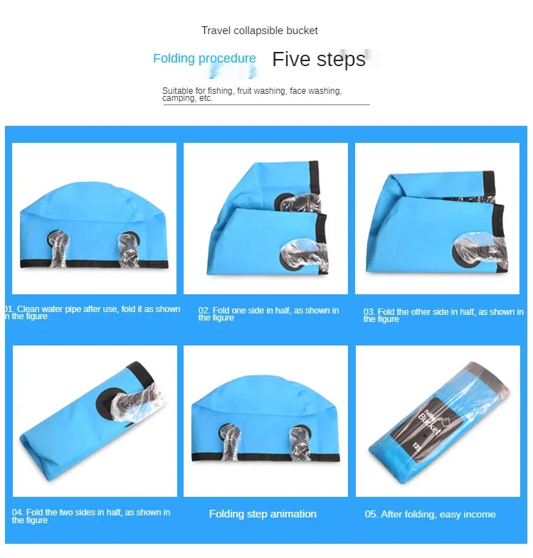 12L/20L Bowl Sink Washing Bag Car Wash Bucket Portable Outdoor Travel Foldable Water Multifunction Folding Portable Bucket Water