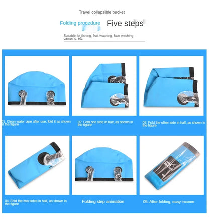 12L/20L Bowl Sink Washing Bag Car Wash Bucket Portable Outdoor Travel Foldable Water Multifunction Folding Portable Bucket Water