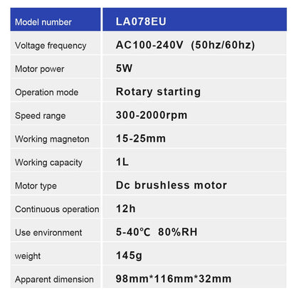 W601 Magnetic Stirrer Perfumes Mixer Laboratory Supplies 1000ml Agitators Stirrers Machine Small Stirring 300-2000RPM