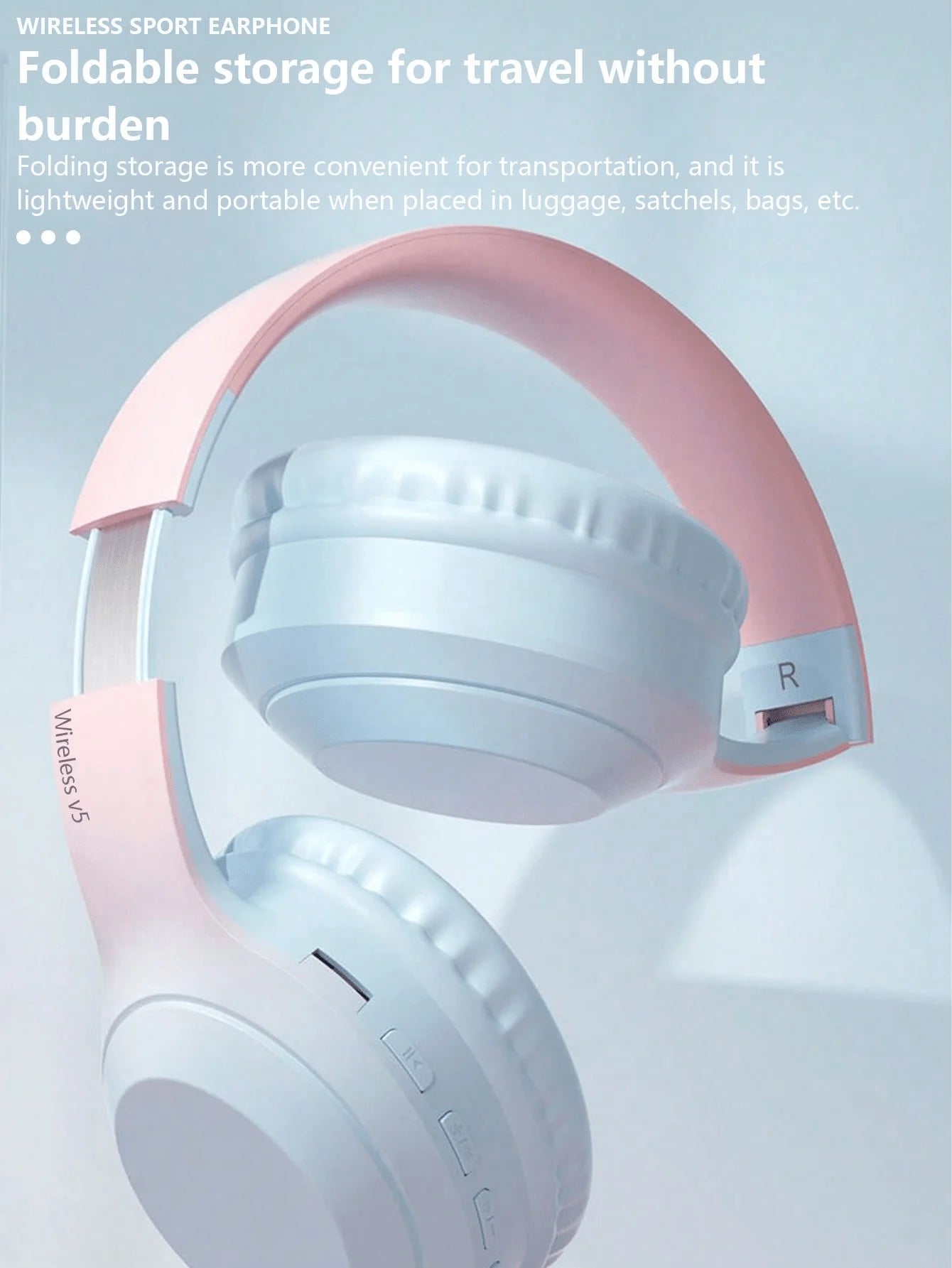 Headset Wireless Headset, Long Life, Foldable, Low Latency Gaming Noise Cancelling Wireless Headset
